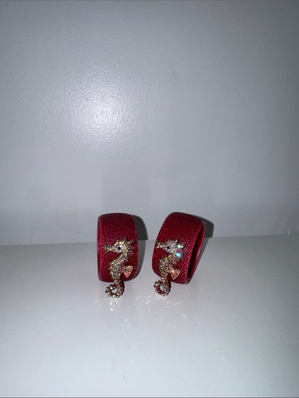 Set of two Napkin Rings Seahorse Crystal